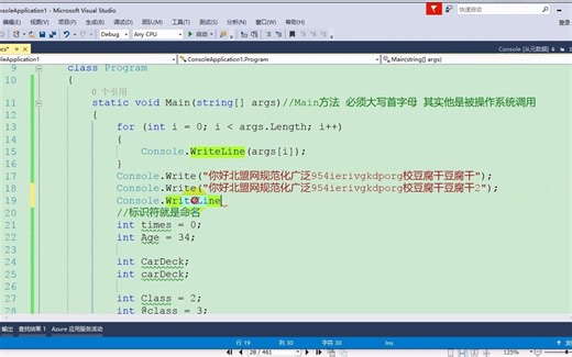11-控制台程序理解和write和writeline以及格式化输出