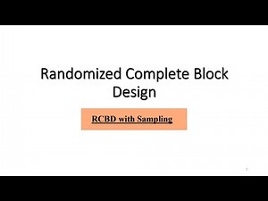 Randomized Completely Block Design ( with sampling- Calculations with example)