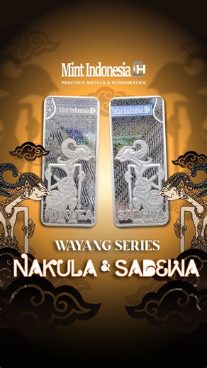 PT Mint Indonesia Chartered on Instagram: "Mint Indonesia segera meluncurkan (coming soon) produk terbaru, Perak Batangan 100 gram seri Wayang. Kali ini karakter wayang yang ditampilkan adalah si kembar dari 5 Pandawa, yakni Nakula dan Sadewa. Mint Indonesia memiliki misi membawa kebajikan lokal, seperti wayang, ke panggung dunia. Seperti biasa, produk Mint Indonesia selalu memiliki kualitas high-end kelas dunia dengan harga kompetitif konteks lokal. Efek laser hologram dan relief permukaan yang
