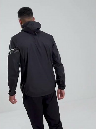 ASICS Icon Light Running Summer Sports Jacket Black Shiny Men | JD Sports
