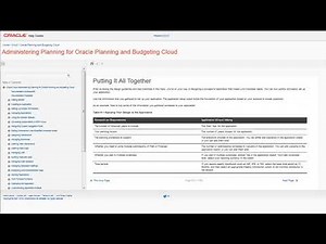 Gathering Design Documentation in Oracle Planning and Budgeting Cloud