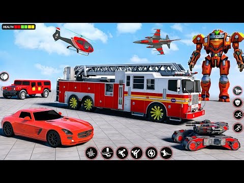 Flying Firefighter Robot Car Transformation Game 2026 | Fire Truck Rescue Game - Android Gameplay