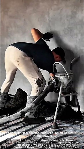 Concrete Floor Casting Work Tool Using Concrete Pump Sprayer #worktool