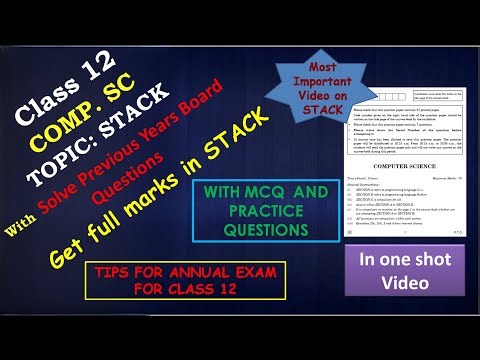 Stack One Shot Class 12 | Full Chapter with PYQs | CBSE Class 12