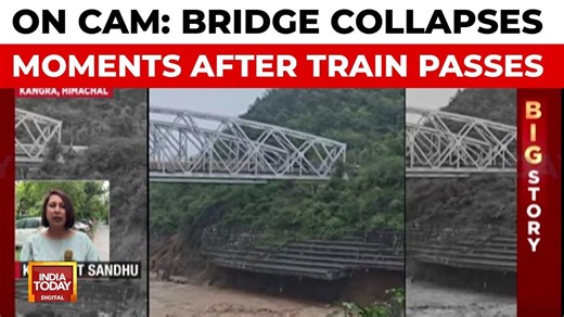 Rail bridge base collapses on Delhi-Jammu route amid floods, train escapes