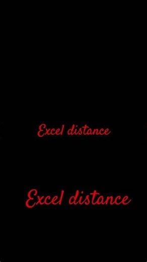 Excel distance