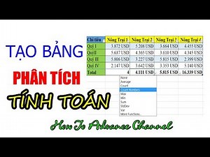 Cách Tạo Bảng Tính Toán Phân Tích Và Thống Kê Trong Excel