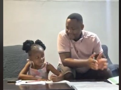 Dad shares how his daughter gets distracted during homework