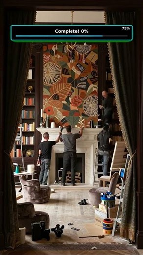 WAIT UNTIL YOU SEE THIS UGLY FIREPLACE TURN INTO A LUX LIBRARY! 😱