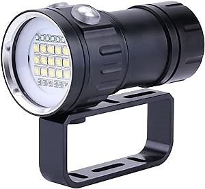Aramox Diving Flashlight 18000 IPX8 Dive Lights 500M Underwater LED Flashlight Submersible Lights for Outdoor Under Water Sports