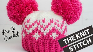 The Knit stitch (waistcoat, center single crochet) is a great way to make your crochet look like knitting. I use it is the Double Pom pom Hat. Watch to see how to keep this stitch from leaning to the side and how to increase and decrease with this stitch. Pattern: https://www.windingroadcrochet.com/double-pom-pom-crochet-hat-pattern/ | Winding Road Crochet