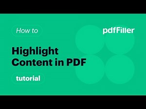 How to Highlight Content with pdfFiller