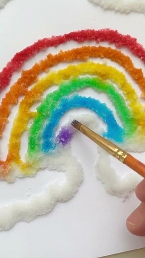 Salt Painted Rainbow Craft