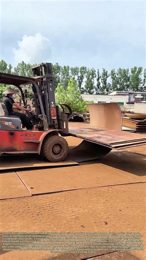 Plate Straightening: Forklift Operator Uses Weighted Force To Flange Curved Steel Plates