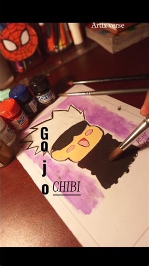 how to draw chibi gojo♥️😺#art #anime #shorts