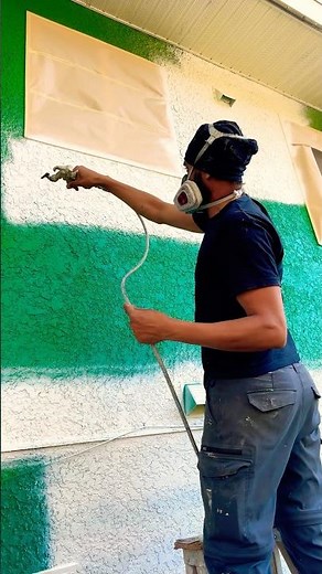 Spray paint on old stucco