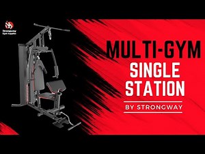 Multi Gym Single Station Cable Machine with Weights Home Gym Weightlifting Equipment Strongway
