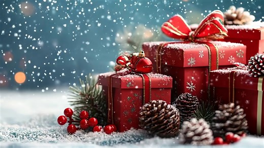 Red Gift Box, Red Bow Present, Gift. Free Stock Video