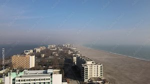 Aerial video of Mamaia Beach. One of the most spectacular black sea beaches on Romania's map is Mamaia Beach in Romania that offers one of the most amazing views. Romanian seaside summer travel