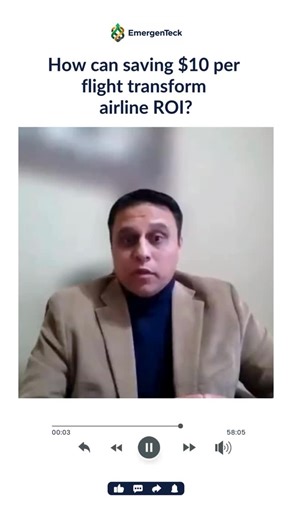 EmergenTeck on Instagram: "Saving just $10 per flight can translate into millions in airline ROI. This video explains how using existing flight and operations data to optimize fuel, weight, and taxi procedures can drive real efficiency at scale. Data is the new fuel for aviation performance. #aviationroi #airlinedata #aviationefficiency#"