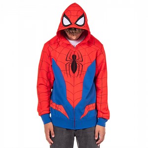 Marvel Spider-Man Hoodie Men's Cosplay Costume Zip Up Hooded Sweatshirt