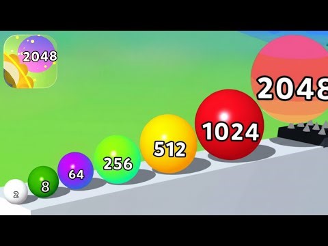 Hop Ball Run 2048 – Level Up Balls & Numbers | Satisfying ASMR Math Gameplay Walkthrough Android iOS