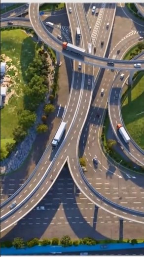 Modern Highway Interchange 3D Animation | Smooth Traffic Flow 🚗