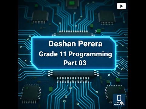 Grade 11 ICT Programming Part 03