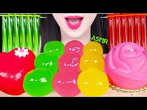 ASMR GRAPE JELLO, PEACH JELLO, MANGO JELLO, JELLY NOODLES, MOUSSE CAKE 포도 젤리, 무스케이크 먹방 JANE ASMR 제인