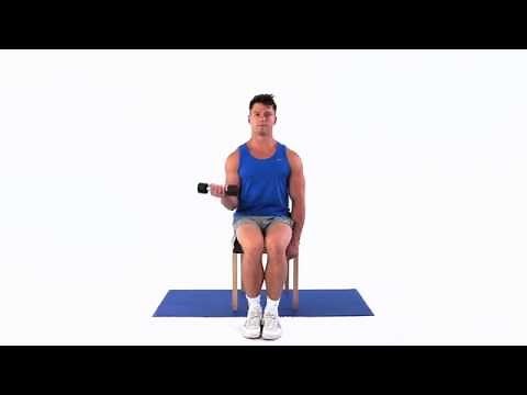 How to do a bicep curl with dumbbell sitting