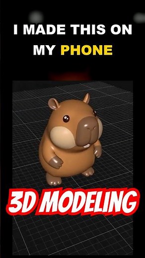 I made a 3D capybara on my phone 🐹 (Shapeyard) #shorts #3dmodeling #3d #3dart