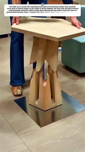 This TABLE Changes HEIGHT & WIDTH – Pure Woodworking MAGIC! 🤯🪑