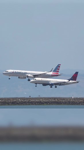 A Delta Connection Embraer E175 and America Airlines Airbus A321 making a perfect parallel landing at SFO on 28L and 28R! ———————————— Plane: Embraer E175LL Registration: N288SY Airline: Delta Connection/SkyWest Flight Number: DL/SKW3542 Origin: Seattle-Tacoma International SEA/KSEA Destination: San Francisco International SFO/KSFO Date: June 9th, 2022 Plane: Airbus A321-231 Registration: N933AM Airline: American Airlines Flight Number: AAL2661 Origin: Philadelphia International PHL/KPHL Destina