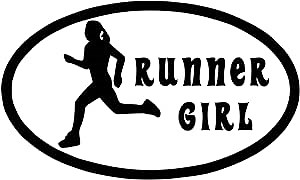 2 Pack - Runner Girl - Decal Vinyl Sticker Graphics for Cars Trucks SUV Vans Walls Windows Laptop - 5.7" Width X 3.4" Height (Black) HGC0296