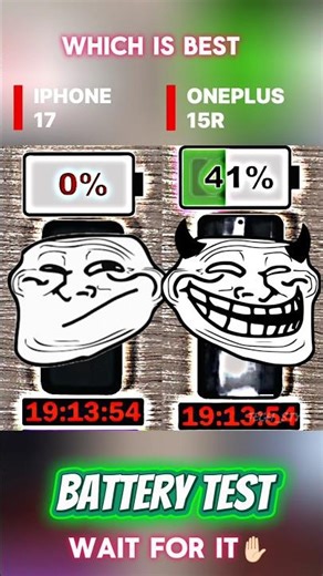⚡Iphone 17 Vs Oneplus 15T battery test 🔋 #iphone #oneplus