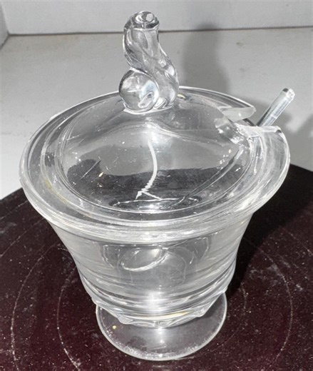 Vintage Fostoria Glass Century Mustard Jar With Lid and Spoon Clear - Etsy