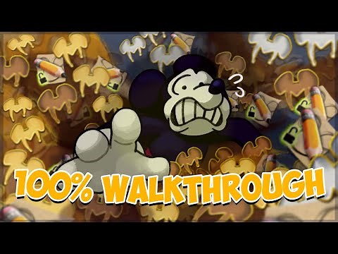 Epic Mickey FULL 100% Walkthrough | All Pins, Concept Art, Film Reels, Gremlins, Parts