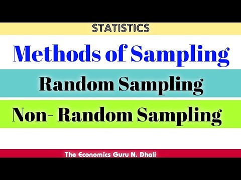 Methods of Sampling । Random Sampling and Non - Random Sampling l Statistics