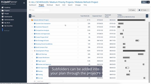 Want more control over your project plans? Use sub-folders in LiquidPlanner to break your projects into phases for enhanced planning and reporting. Learn more on the blog: https://hubs.ly/Q01Z82bs0 Follow and check back soon for more product feature tips! #liquidplanner #portfoliomanagement #projectmanagement #projectplanning | LiquidPlanner