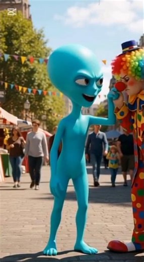 Alien tease Clown hilariously 🤡😂🤣 #shorts #funny #comedy #animation