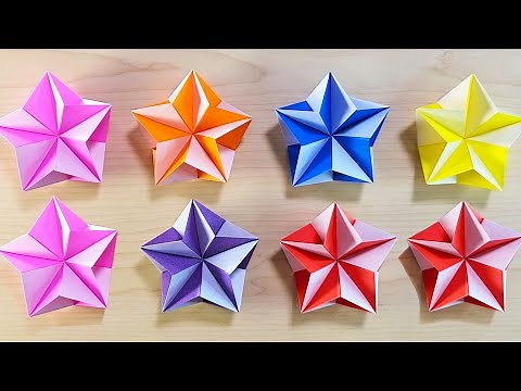 【折り紙】七夕飾りやインテリアに！1枚で折る素敵な星✨作り方動画！Origami Star Tutorial | DIY Paper Star | 摺紙 星#クリスマス#七夕#ほし#オーナメント