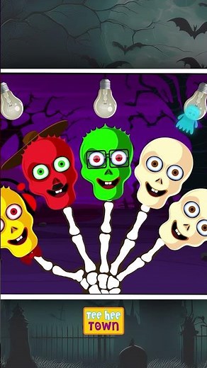 Learn Colors With Skeleton Bulbs #shorts #spookysongsforkids #halloween