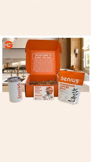 Start your journey with The Genius Starter Kit, featuring Mushroom Coffee and a FREE tumbler. | The Genius Brand Sports Nutrition
