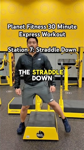 PLANET FITNESS 30-MINUTE EXPRESS CIRCUIT WORKOUT EXERCISE 7 - STRADDLE DOWN TUTORIAL 🟡