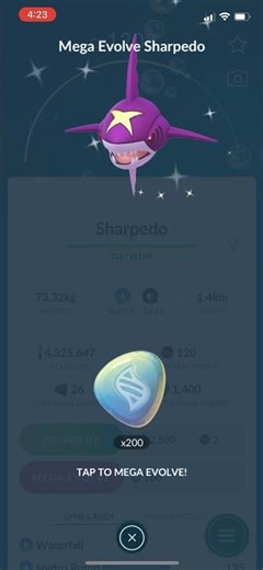 MEGA EVOLVING SHINY SHARPEDO IN POKEMON GO!!! #pokemongo #shinypokemon #sharpedo