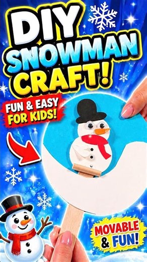 Fun Moving Snowman Craft for Kids ❄️ Easy Winter DIY Toy #diy #craft #craftyfun #kids