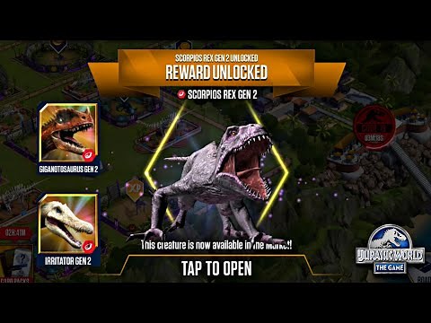 Unlock New Hybrid Dinosaur Scorpios Rex Gen 2 Max Level 40 - Jurassic World The Game