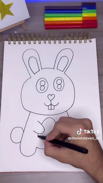 Cómo dibujar un conejo de Pascua - Tutorial de Dibujo Fácil
