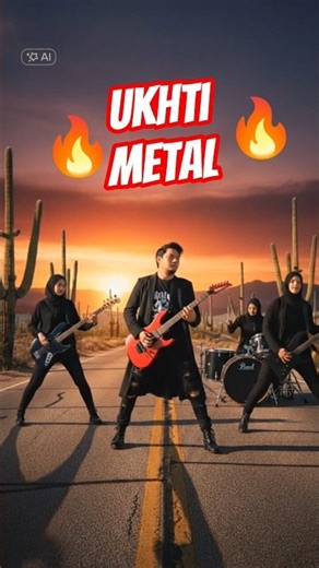 UKHTI METAL! 🎸 Band Hijab AI Guncang Gurun Kaktus! 🔥 #ThrashMetal #shorts