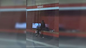 Man who set up TV, Playstation at Harvard MBTA station arrested after officer finds he has active warrant